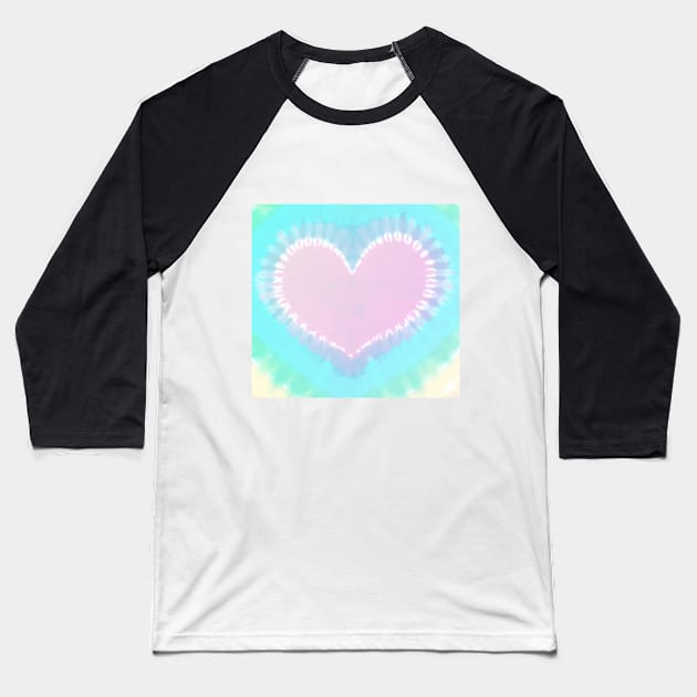 Pattern- Pastel rainbow tie dye Heart Pattern mask Aesthetic Pink, Purple, Blue, Green and Yellow Design Baseball T-Shirt by best-vibes-only